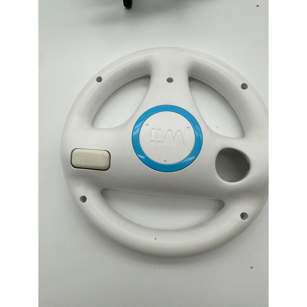 Nintendo Mario Kart Wii Game New Sealed with Authentic White Wii Wheel RVL-024